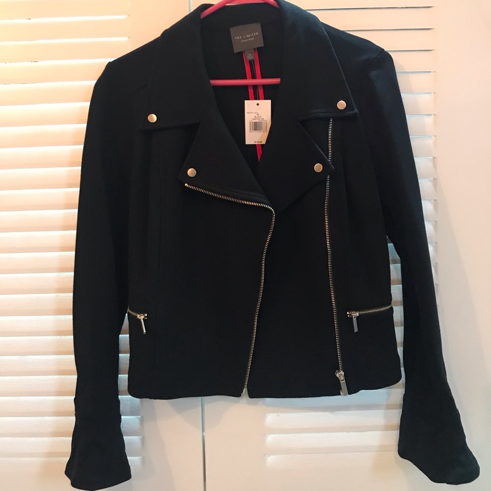 Never worn black moto jacket from The Limited.